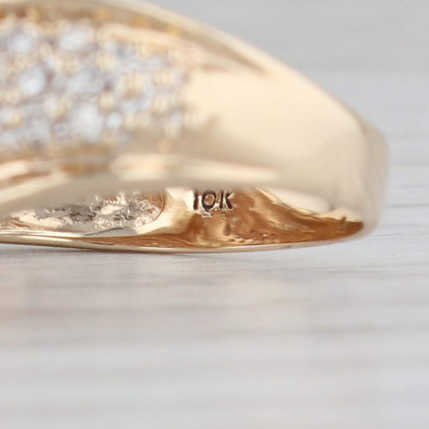 Gray 1ctw Diamond Cluster Bypass Ring 10k Yellow Gold Size 9 Cocktail