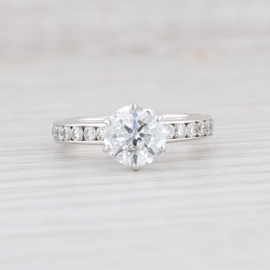 Light Gray 2.34ctw Natural Diamond Engagement Ring 14k White Gold Size 6 Round Brilliant