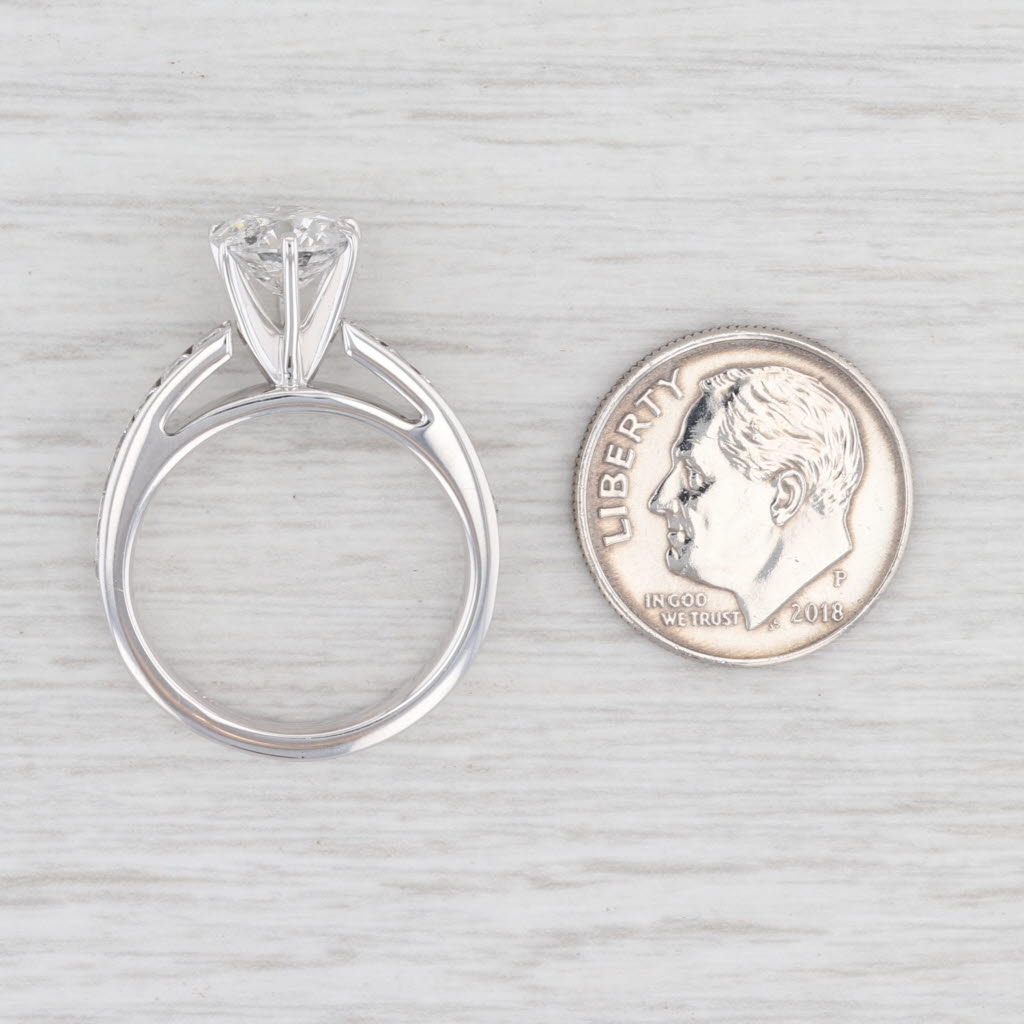 Light Gray 2.34ctw Natural Diamond Engagement Ring 14k White Gold Size 6 Round Brilliant