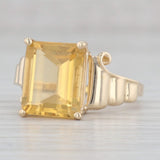 Gray 4.50ct Emerald Cut Citrine Solitaire Ring 14k Gold November Birthstone Size 7
