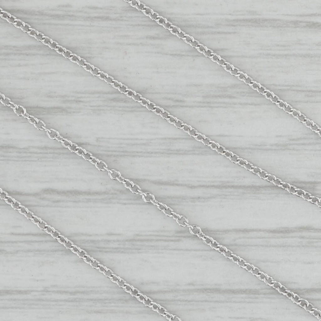 Gray 18" 0.9mm Cable Chain Necklace 18k White Gold Lobster Clasp