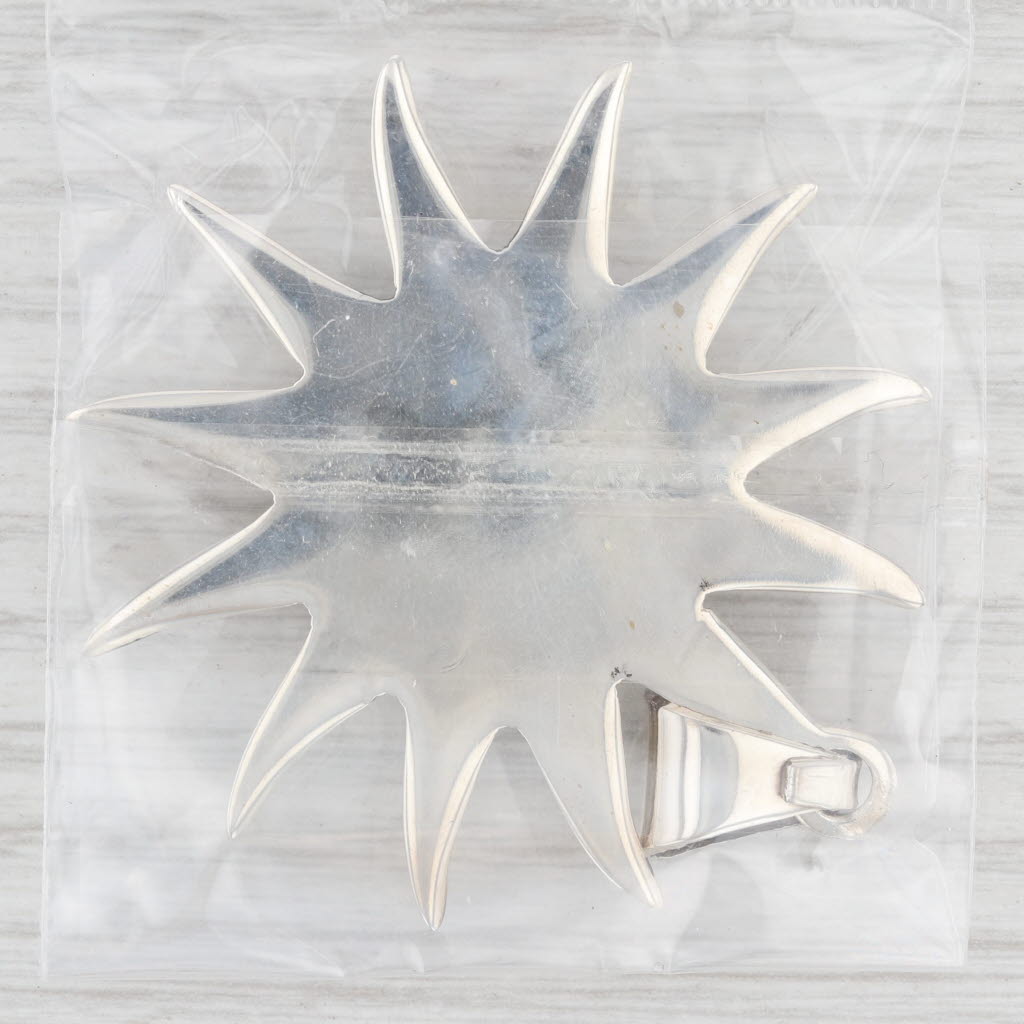 Light Gray New Flower Pendant Sterling Silver Celestial Sun Statement Pink Resin