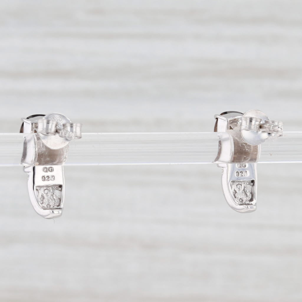 Light Gray New 1.42ctw Smoky Quartz Diamond Drop Earrings Sterling Silver