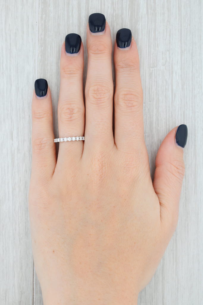 Gray New 0.51ctw Diamond Eternity Ring 18k White Gold Size 6 Wedding Stackable Band