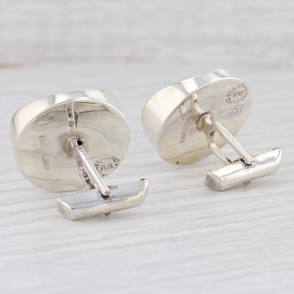 Light Gray Initial "J" Cufflinks Sterling Silver Old English Letter Taxco Artisan Signed