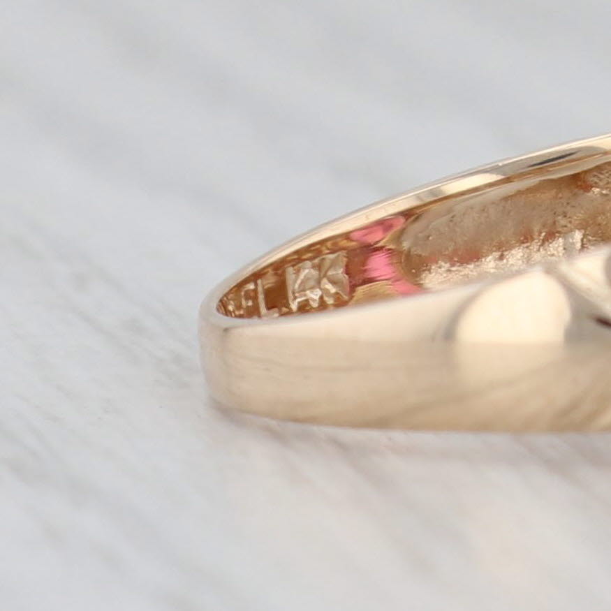 Light Gray 1.256ct Rubellite Tourmaline Oval Solitaire Ring 14k Yellow Gold Size 8