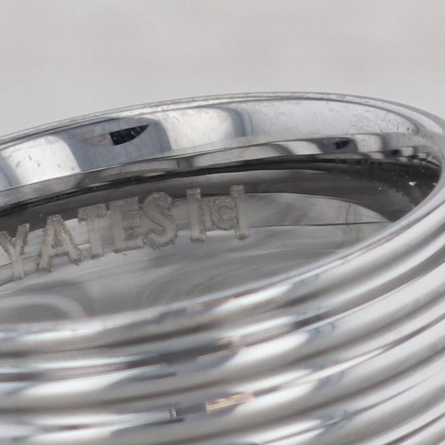 Dark Gray New Ridged Tungsten Carbide Ring Wedding Band 8mm Size 10.5