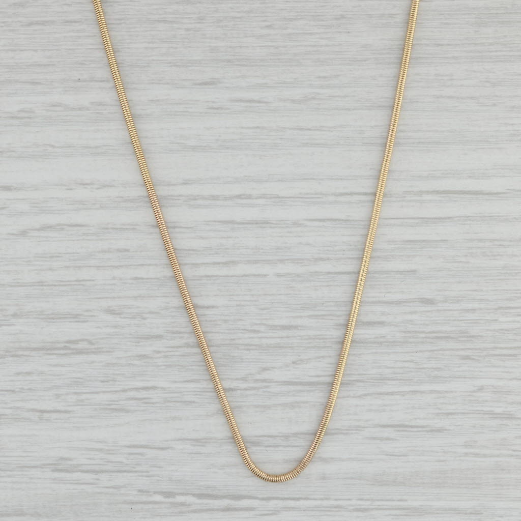 Gray 19.5" 1.7mm Snake Chain Necklace 14k Yellow Gold Italian