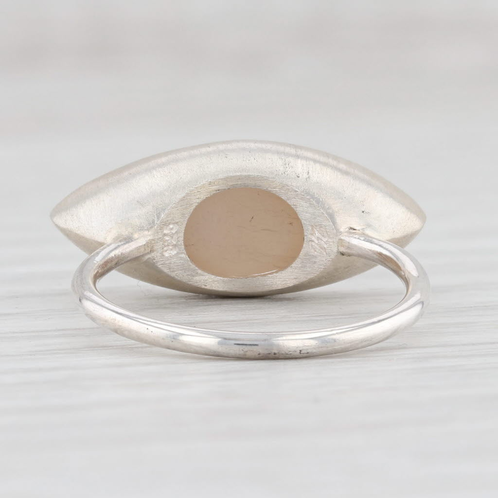 Light Gray New Nina Nguyen Statement Ring White Druzy Quartz Sterling Silver Size 7