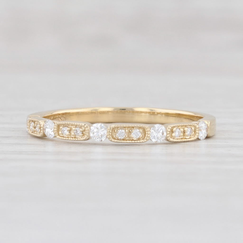 Light Gray New VS2 Diamond Stacking Ring 14k Yellow Gold Size 6.75 Wedding Band Stackable