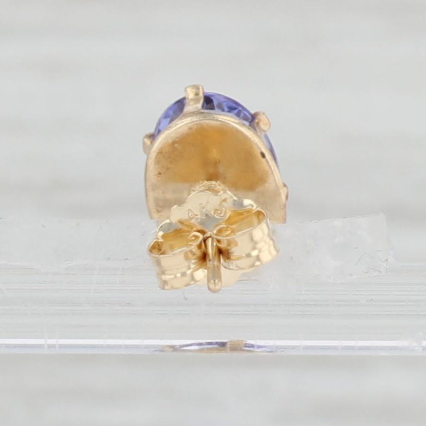 Light Gray 1.64ctw Oval Tanzanite Solitaire Stud Earrings 14k Gold December Birthstone