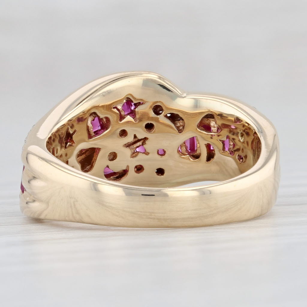 Light Gray Le Vian 1.28ctw Ruby Diamond Bypass Ring 14k Yellow Gold Size 7.25