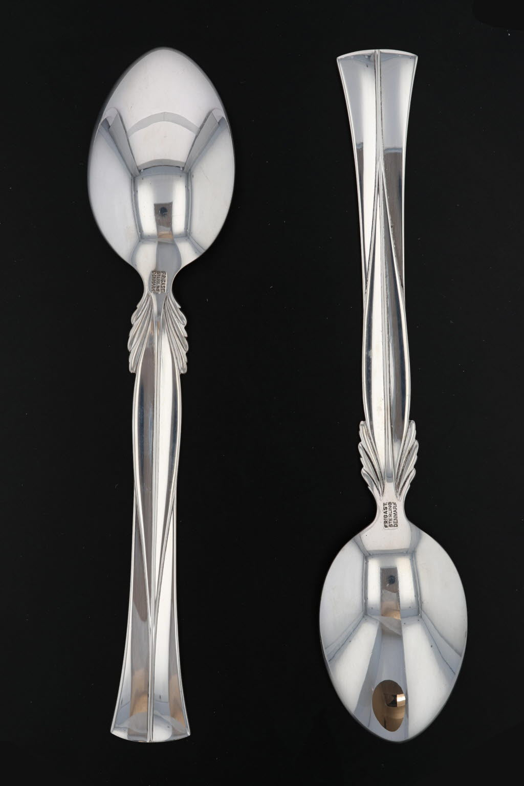 Gray Frigast Queen Christina Tea Spoon Sterling Silver 6" Denmark Set of 2