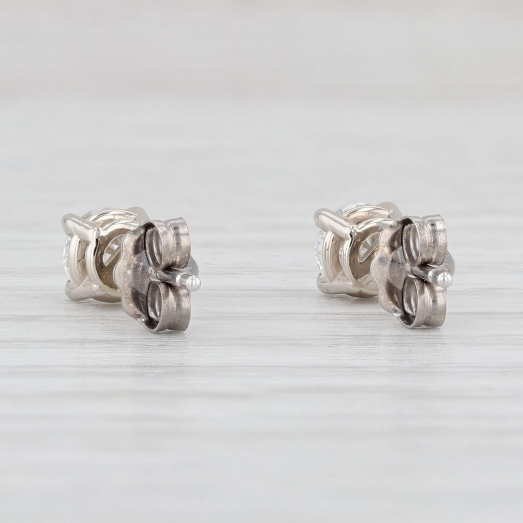 Light Gray New 0.60ctw Diamond Stud Earrings 14k White Gold Round Brilliant Studs