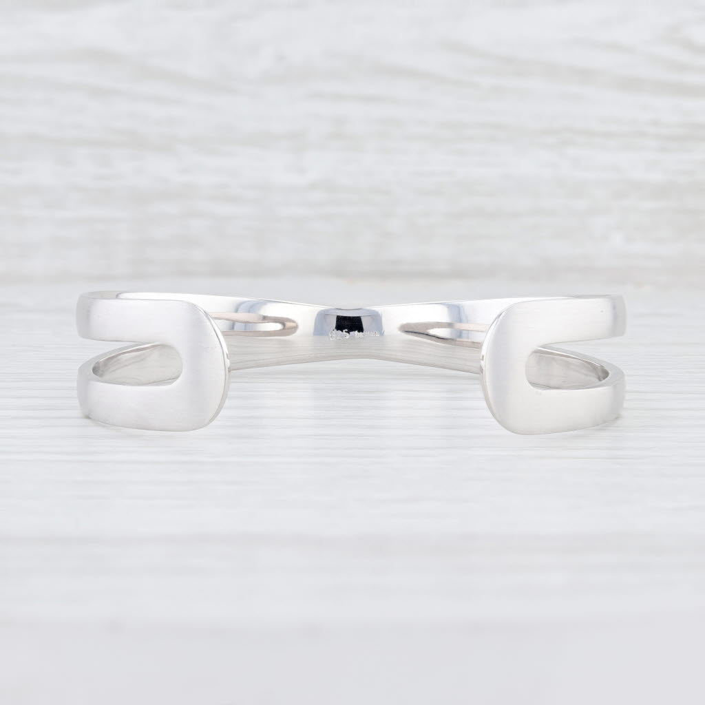 Light Gray New Bastian Inverun Cuff Bracelet Sterling Silver 6.75" Openwork