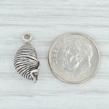 Light Gray Conch Shell Charm Sterling Silver 925 Nautical 3D Seashell