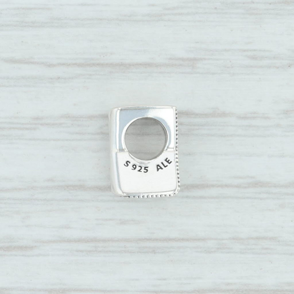 Light Gray New Authentic Pandora Letter X Charm 797478 Sterling Silver Pave "X" Bead