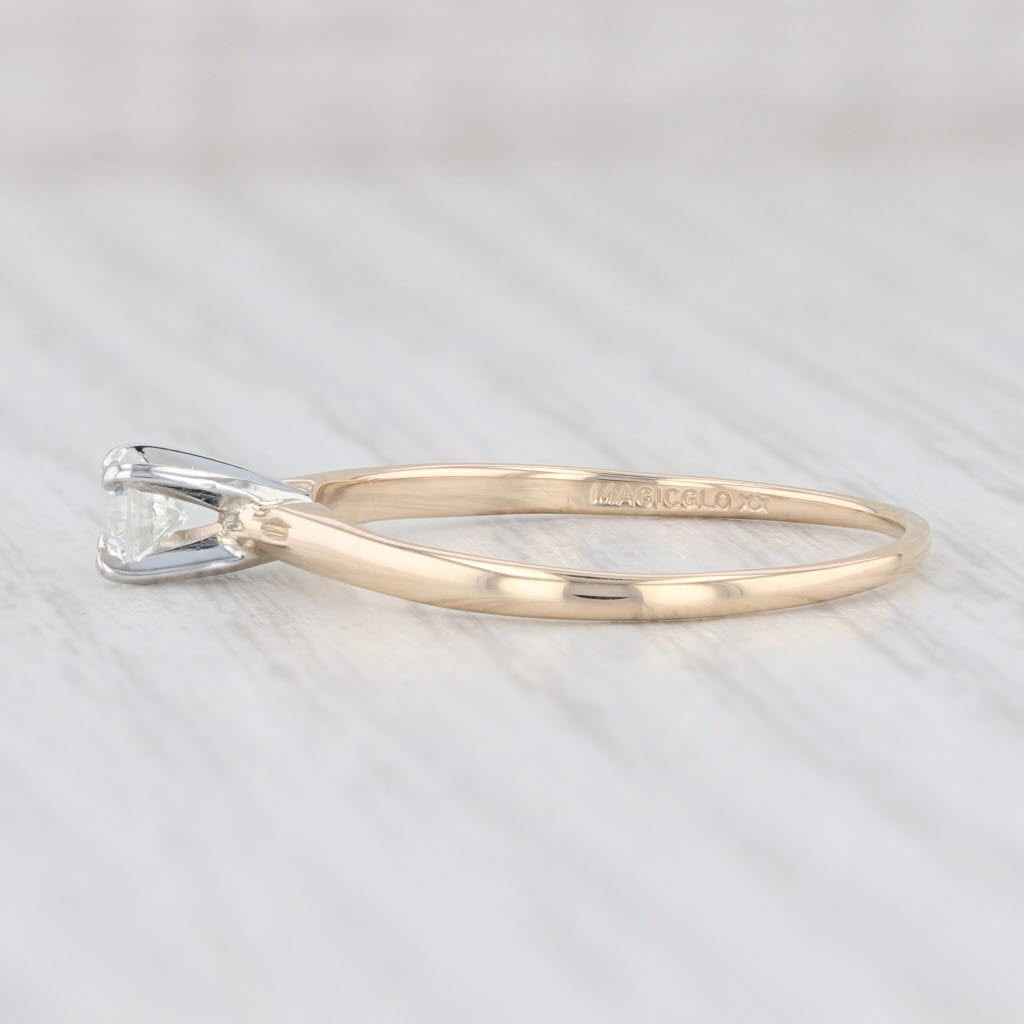 Light Gray 0.29ctw Round Diamond Engagement Ring 14k White Yellow Gold Size 9.25