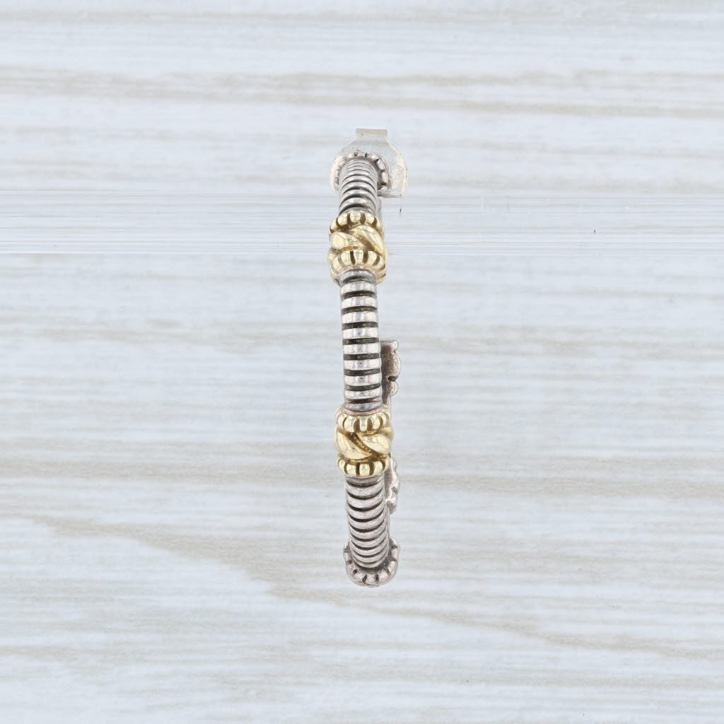 Light Gray SINGLE Judith Ripka Beaded Hoop Earring Sterling Silver 18k Gold Replacement