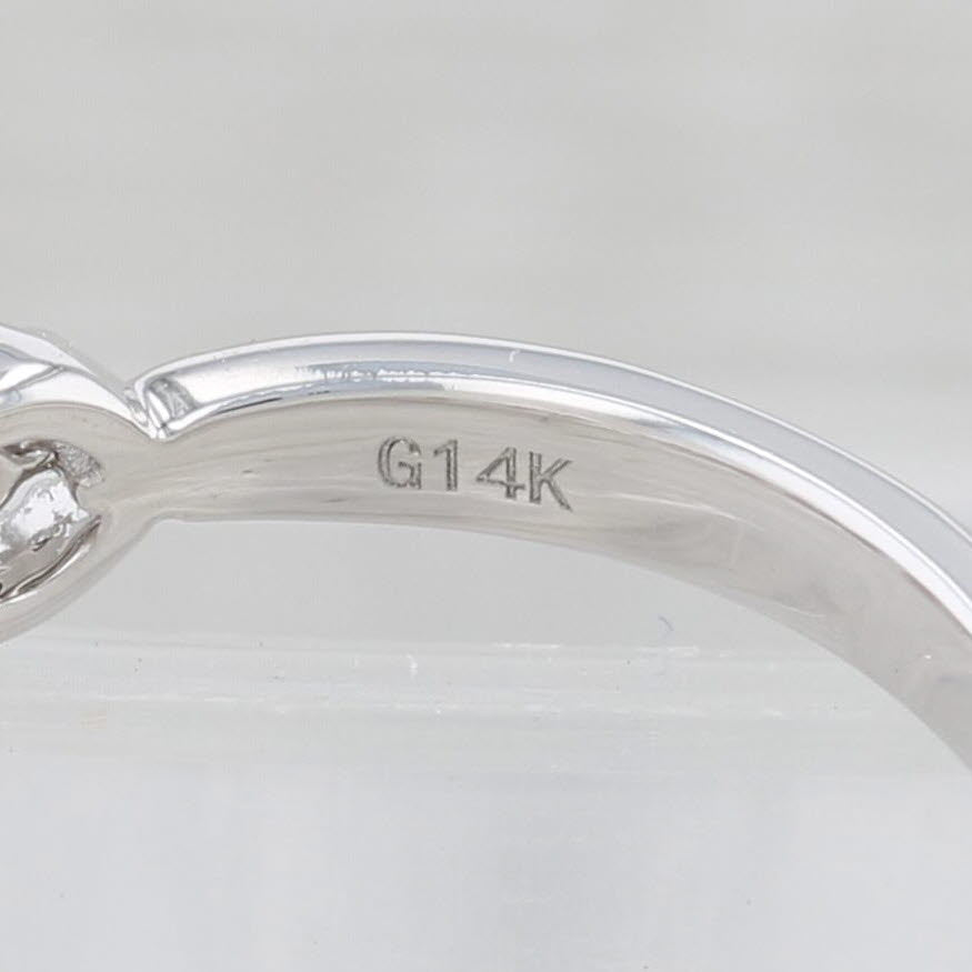 Light Gray New 0.15ctw Diamond Ring 14k White Gold Size 6.5 Stackable Wedding Band