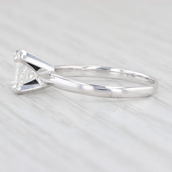 Light Gray 0.70ct VS2 Square Princess Diamond Solitaire Ring 14k White Gold Size 5.5 GIA