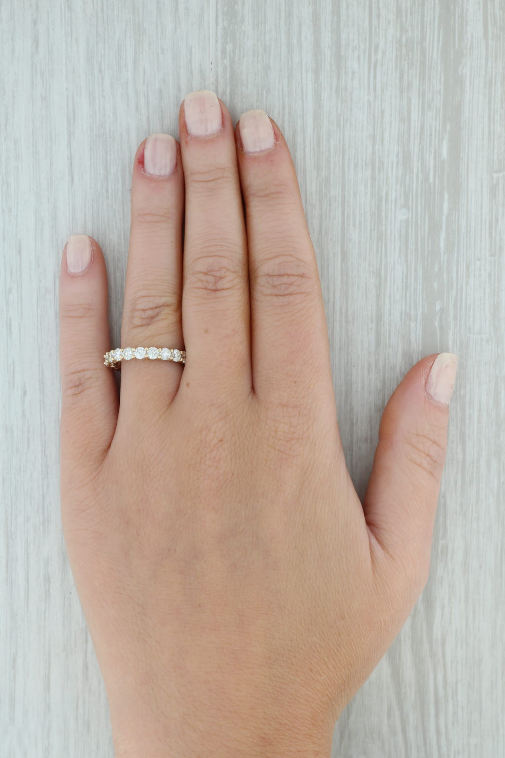 Gray New 2.25ctw Diamond Eternity Band 14k Yellow Gold Size 6 Stackable Wedding Ring