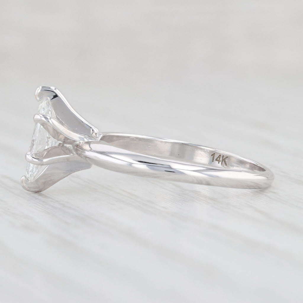 Light Gray 0.45ctw Marquise Solitaire Engagement Ring 14k White Gold Size 4.75