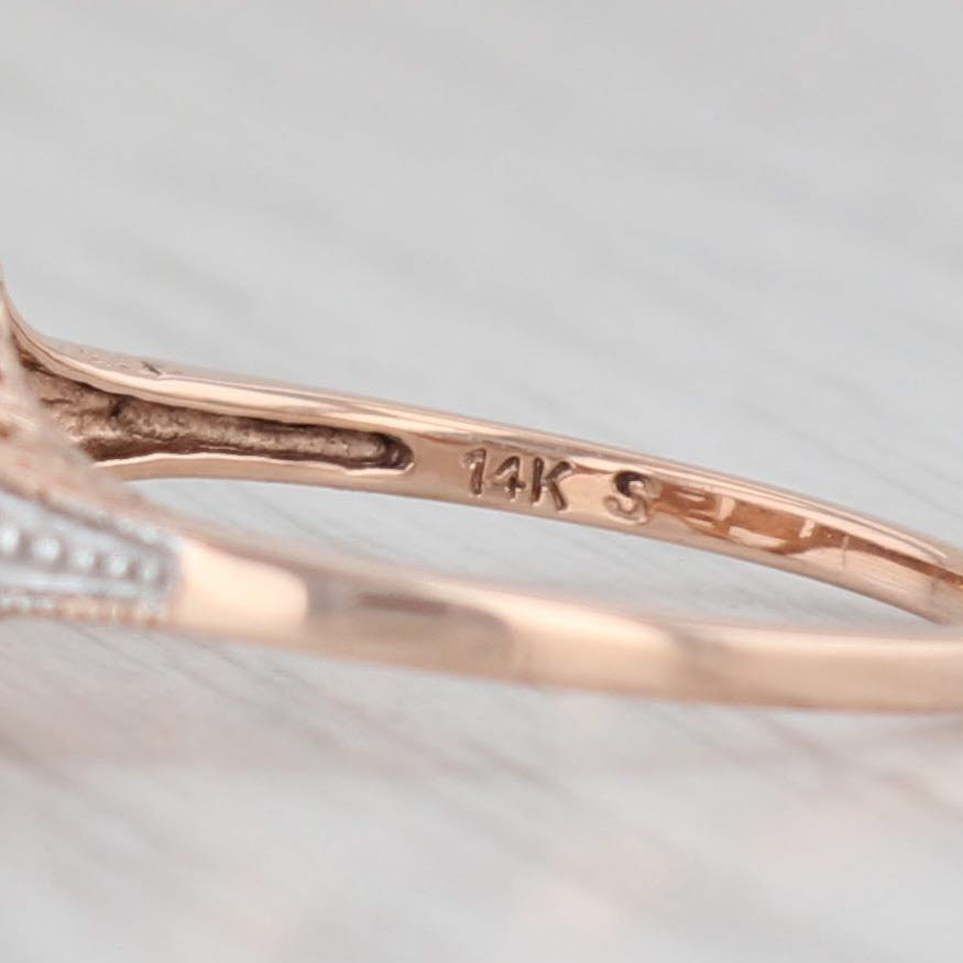 Light Gray Round Brilliant Diamond Ring 14k Rose Gold Size 7.25 Engagement