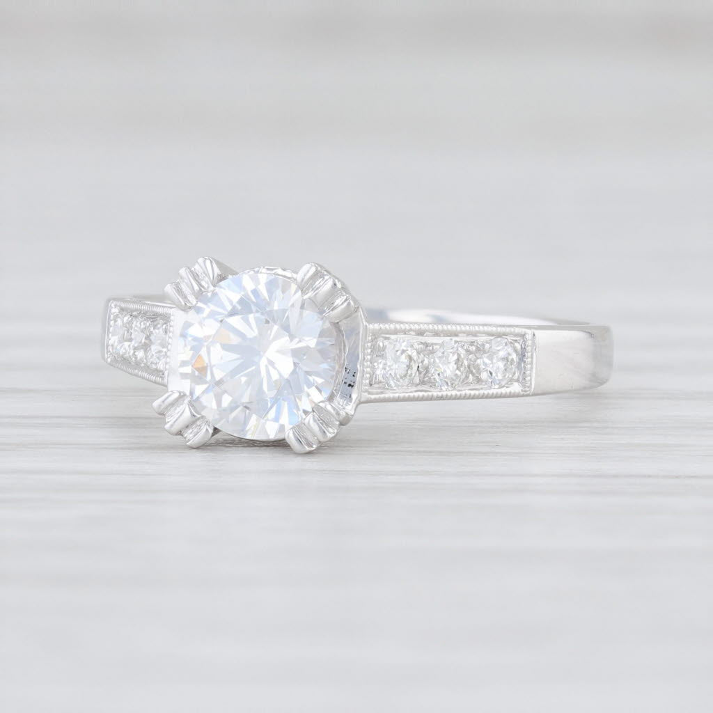 Light Gray New Beverley K Semi Mount Engagement Ring Diamond 14k Gold Size 6.5 Round