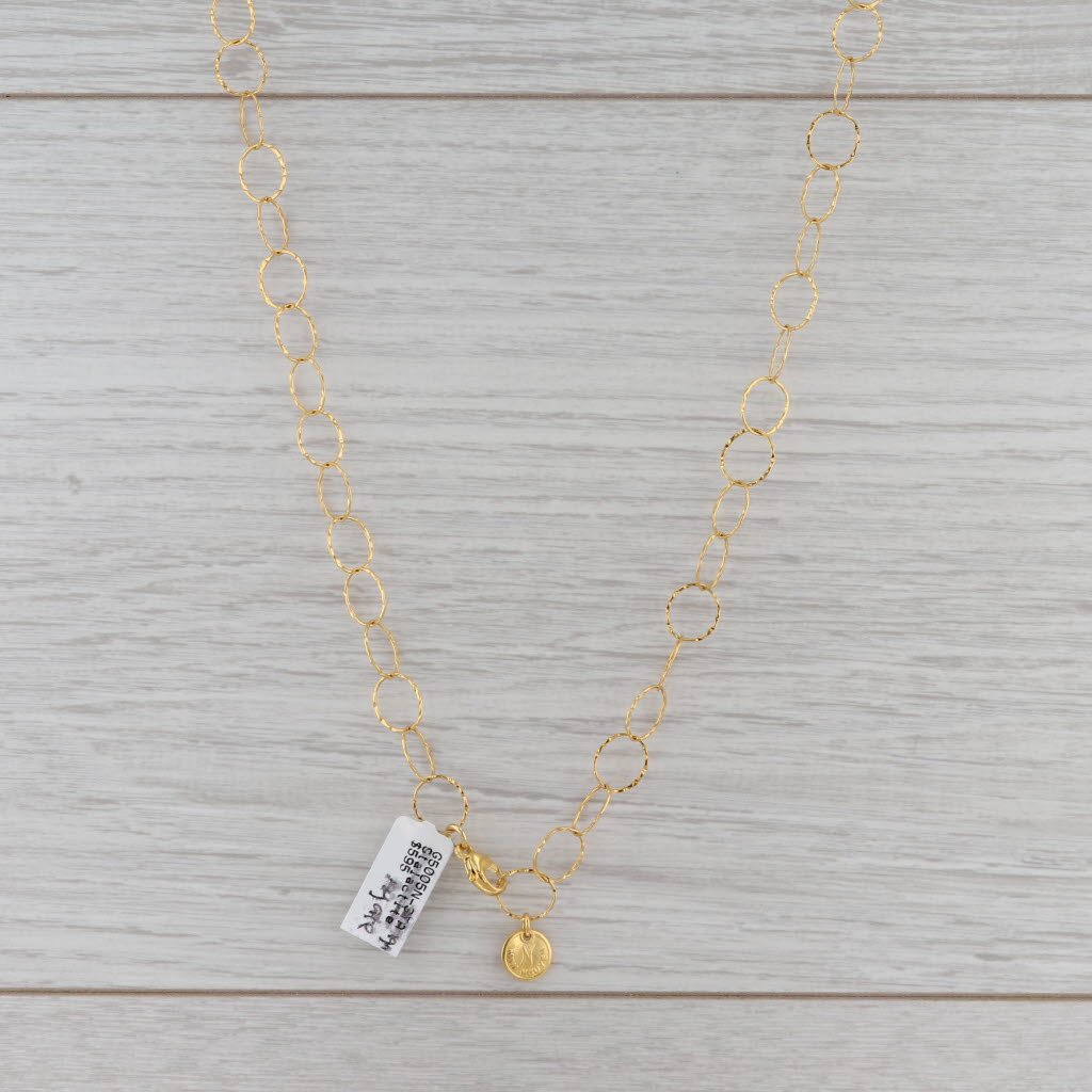 Gray New Nina Nguyen Agate Slice Statement Pendant Necklace Sterling Gold Vermeil 31"