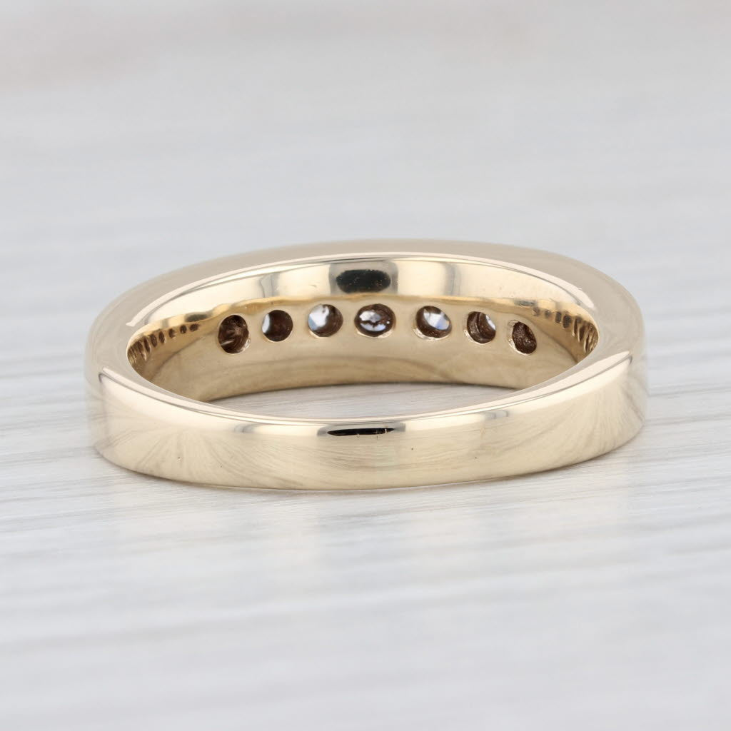 Light Gray 0.90ctw Diamond Men's Ring 10k Yellow Gold Size 11 Band