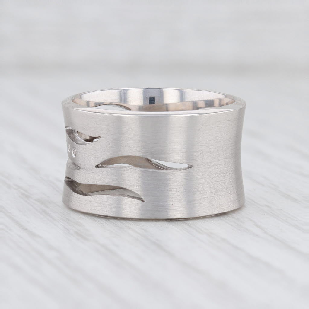 Light Gray New Bastian Inverun Ring Sterling Silver Sparkling Diamonds 26071 12883 Sz 54 7
