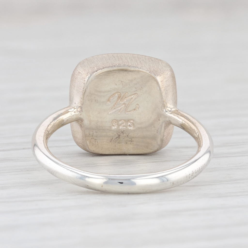 Light Gray New Nina Nguyen Marbled Turquoise Ring Size 7 Sterling Silver