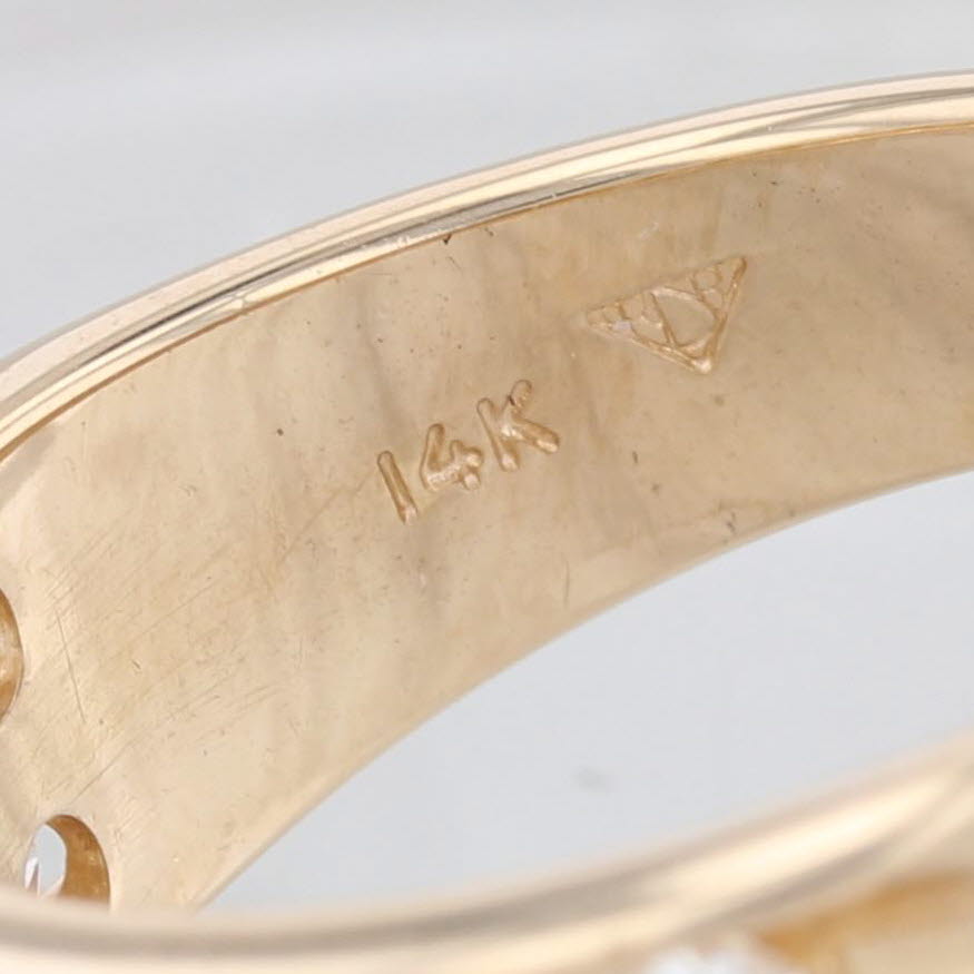 Tan 1.48ctw Diamond Band 14k Yellow Gold Size 8.25 Wedding Anniversary Stackable