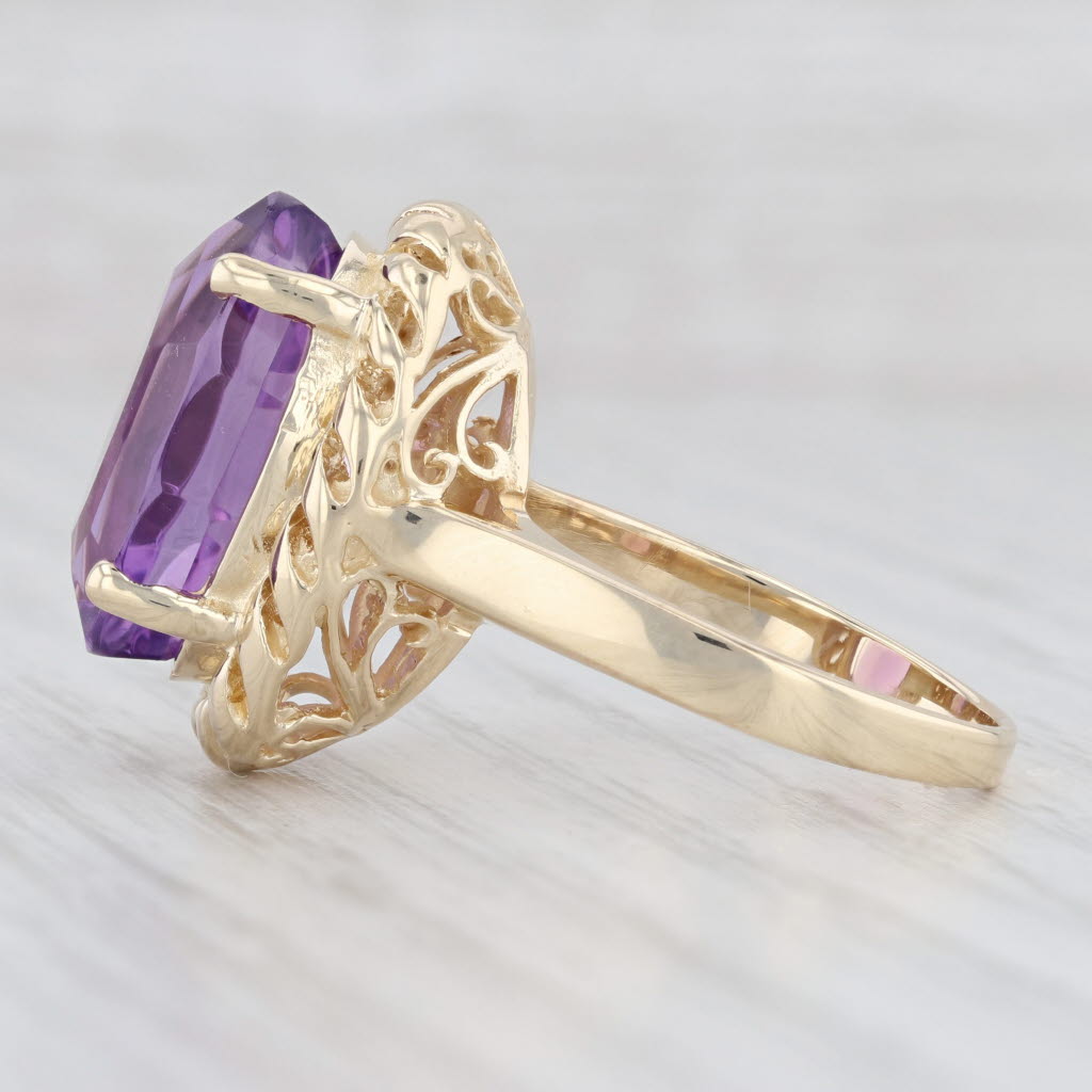 Light Gray 8ct Oval Amethyst Solitaire Ring 14k Yellow Gold Size 8