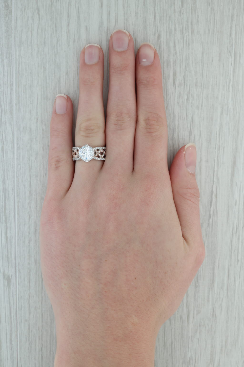 Dark Gray 3.45ctw Round Cubic Zirconia Ring 14k Gold Size 6.5 Engagement Semi Mount