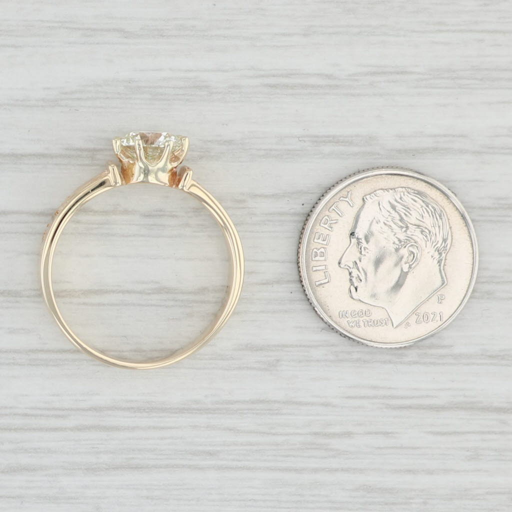 Light Gray 1.07ct Diamond Engagement Ring 14k Yellow Gold VVS1 GIA Round Solitaire Sz 7.25