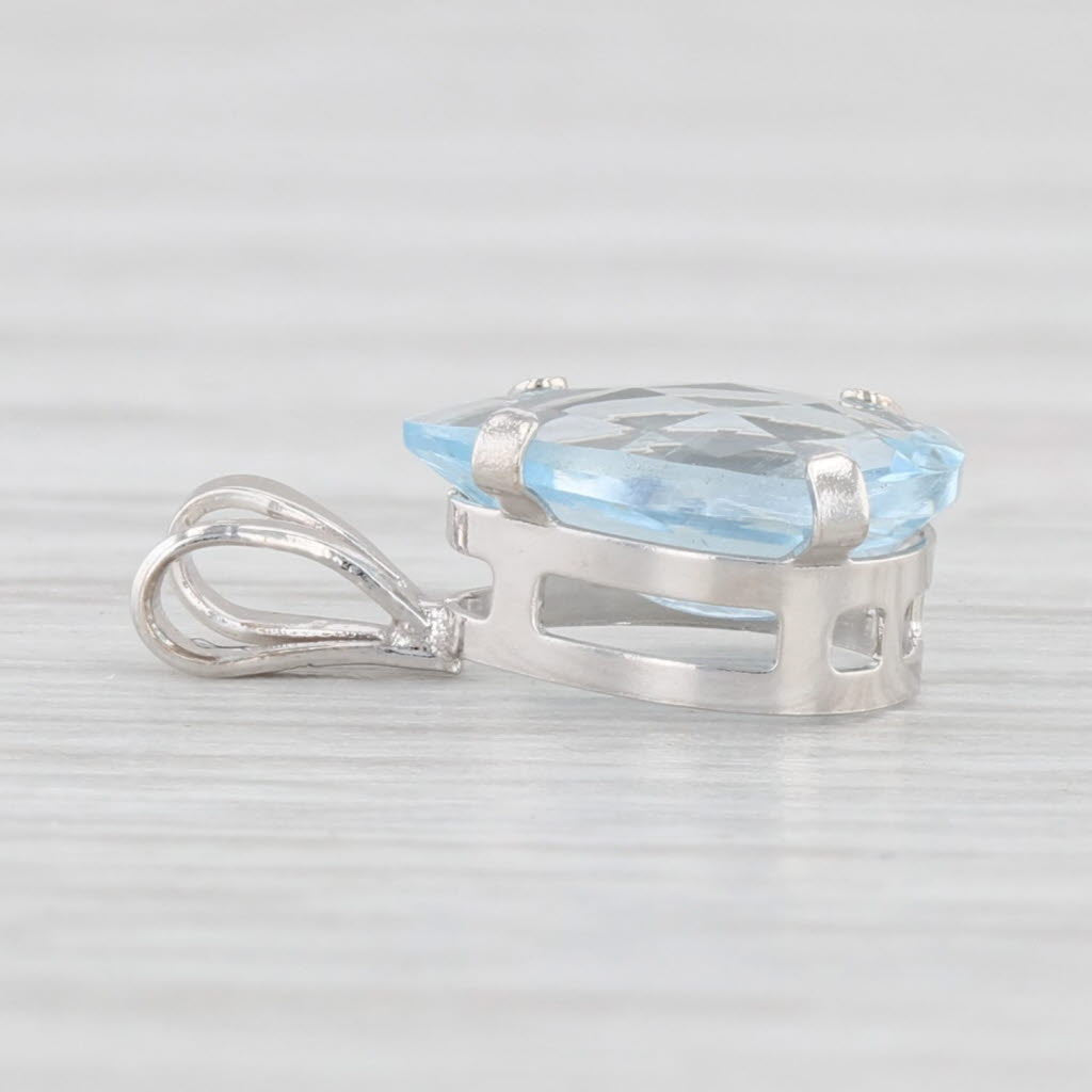 Light Gray New 1ct Aquamarine Teardrop Pendant 14k Gold Pear Solitaire March Birthstone
