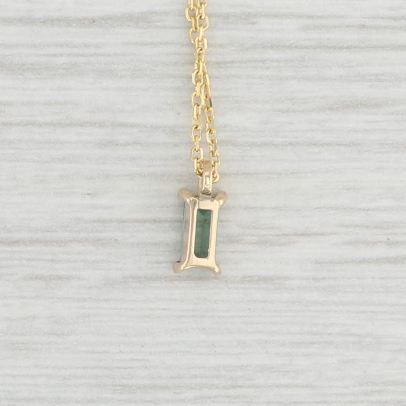 Light Gray New 0.23ct Green Alexandrite Pendant Necklace 14k Yellow Gold 16" Cable Chain