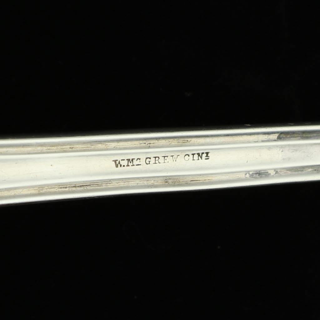 Light Gray Wilson McGrew Shell Ladle Sterling Silver Gold Wash Vintage 10" Servingware