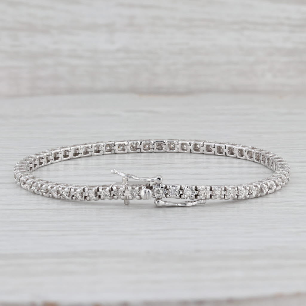 Gray New 1.70ctw Diamond Tennis Bracelet 14k White Gold 7.25" 3.2mm
