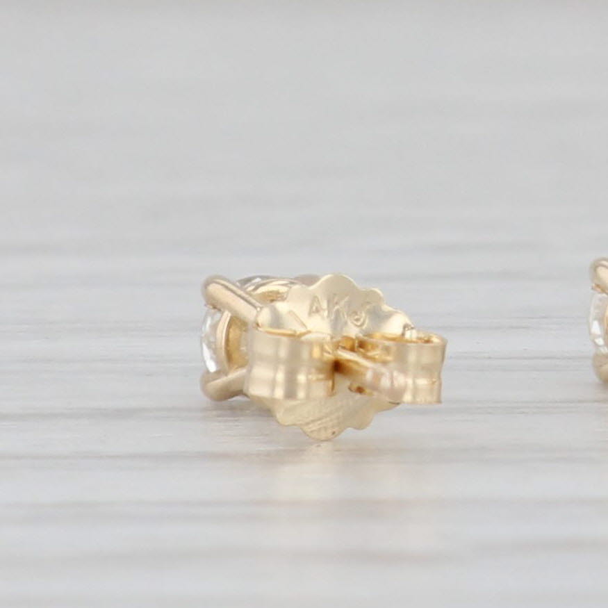 Light Gray New 0.30ctw Diamond Solitaire Stud Earrings 14k Yellow Gold April Birthstone