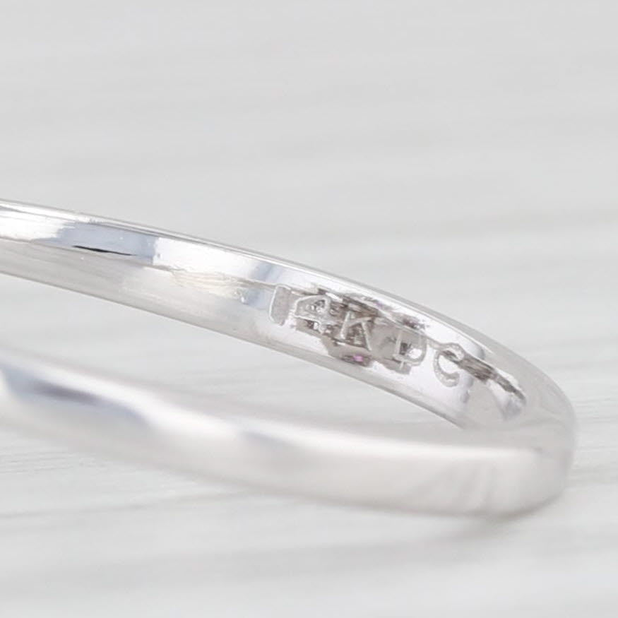 Light Gray 0.80ctw Round Ruby Diamond Halo Ring 14k White Gold Size 6.25