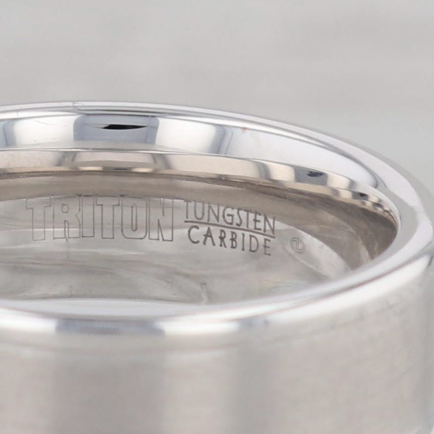 Gray New Triton Brushed Tungsten Carbide Ring Men's Wedding Band Size 10