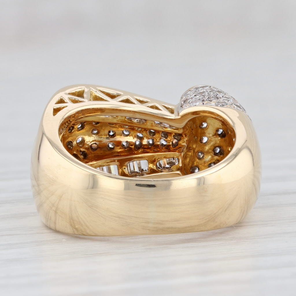 Light Gray 1.96ctw Abstract Diamond Cocktail Ring 18k Yellow Gold Size 6