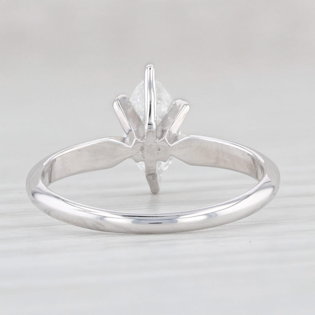 Light Gray 0.45ctw Marquise Solitaire Engagement Ring 14k White Gold Size 4.75