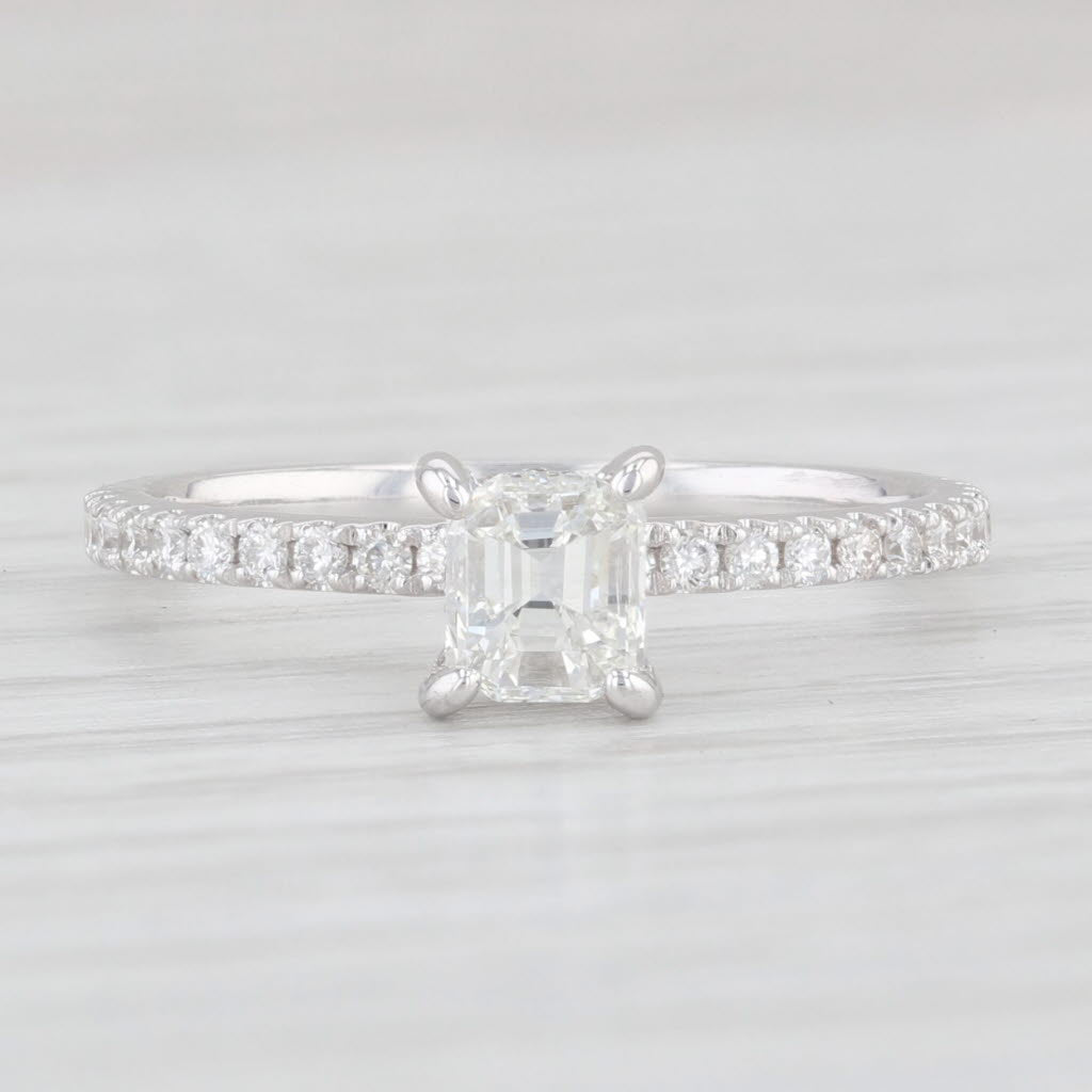 Light Gray New 0.78ctw Diamond Engagement Ring 14k White Gold Size 6.5 GIA G VS1