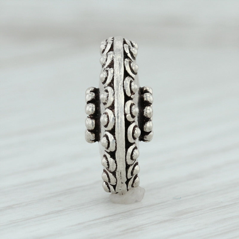 Light Gray Bali Style Chunky Bead Sterling Silver 925 Round Jewelry Making Crafting