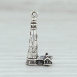 Light Gray Bodie Island Lighthouse Charm Sterling Silver Nautical North Carolina Souvenir