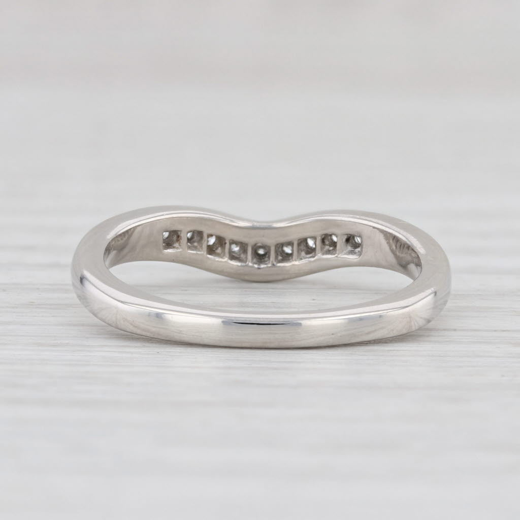 Light Gray VS2 Diamond Wedding Band Platinum Size 7 Contoured Ring Guard Stackable